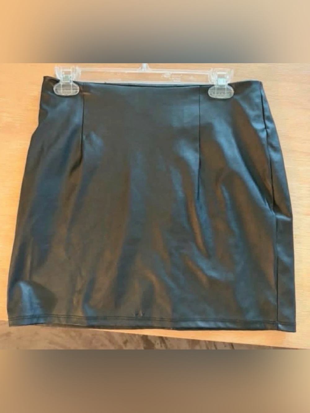 SHEIN Black Faux Leather Mini Skirt